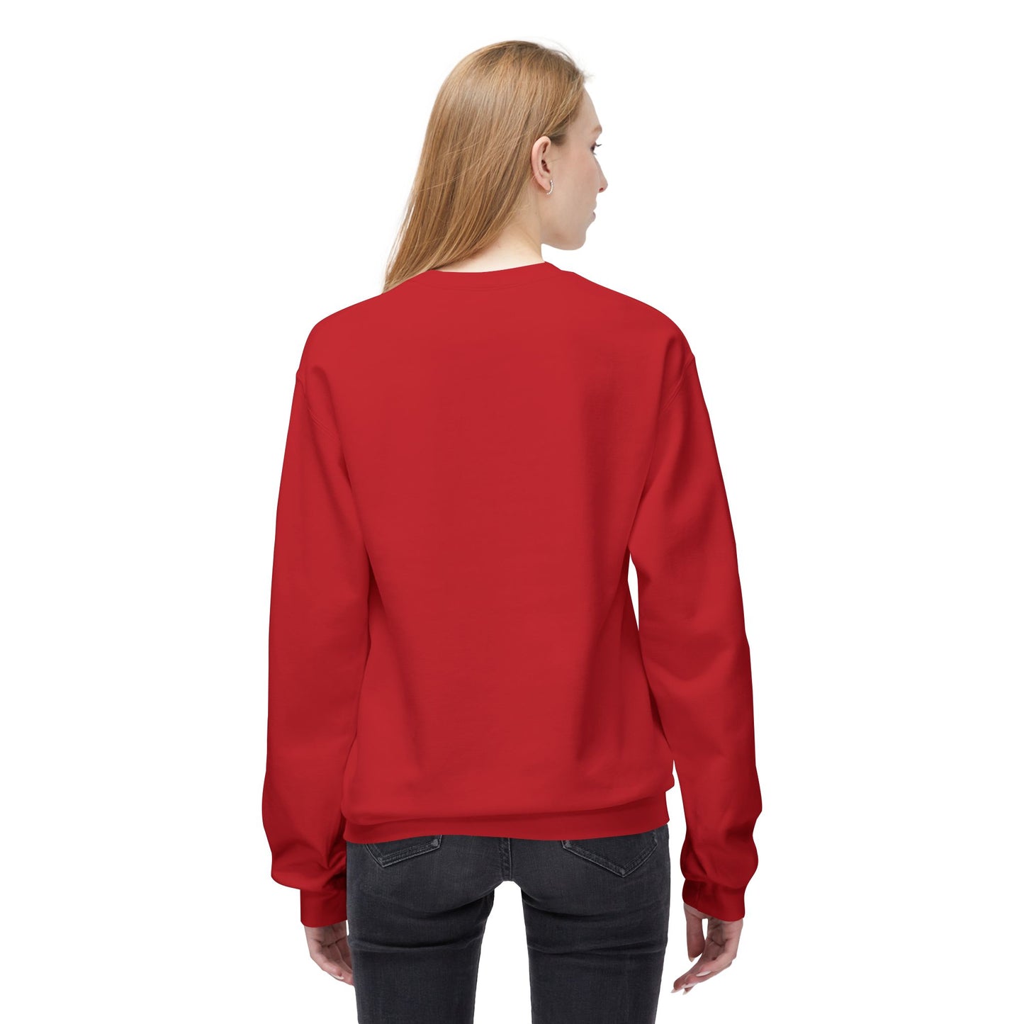 Cosmic Current Crewneck Sweatshirt — Minimal Dark Moon Oval Graphic