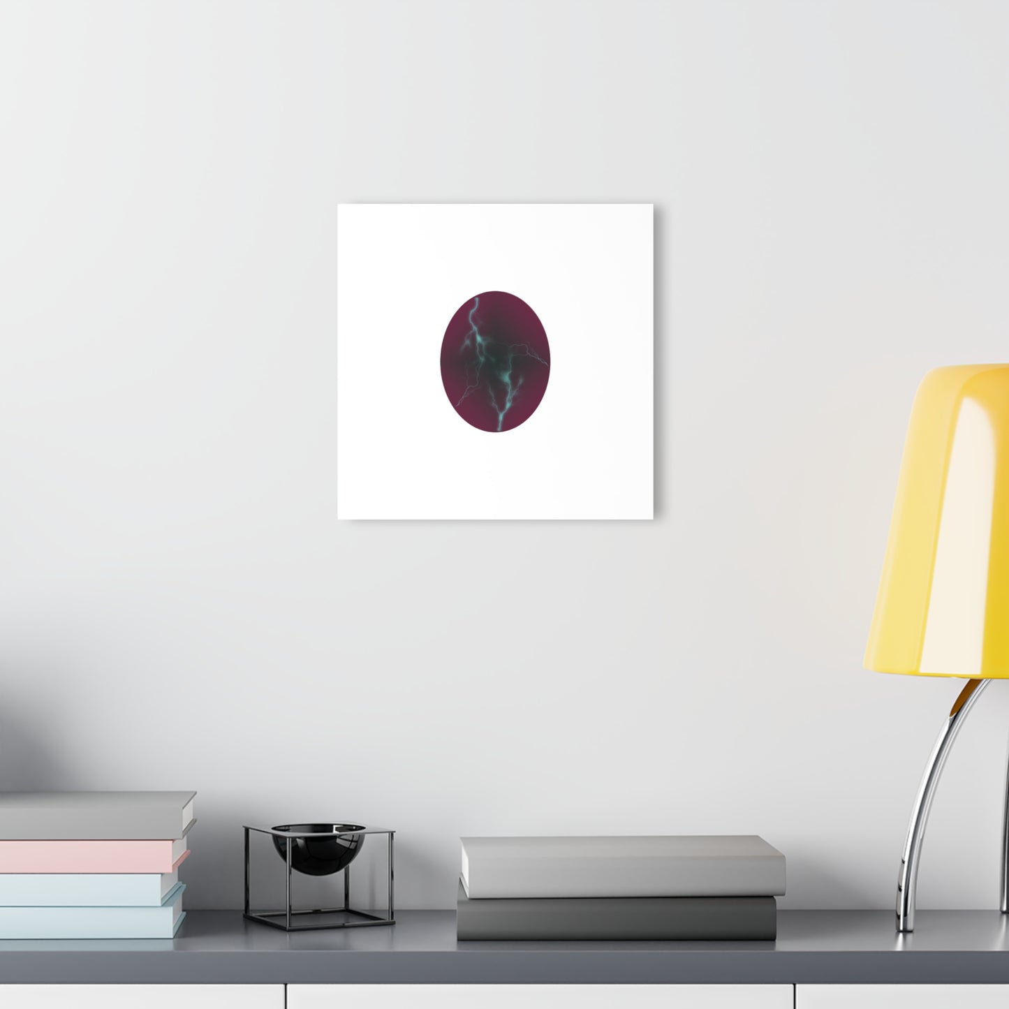 Cosmic Current Abstract Lightning Orb Acrylic Print — Modern Wall Art (French Cleat Hanging)