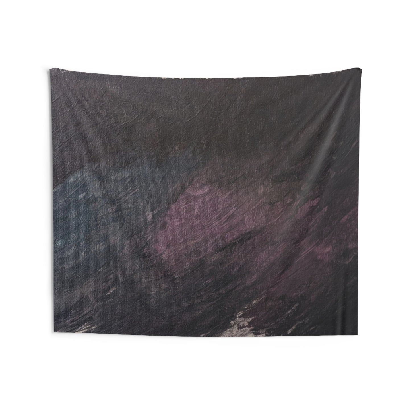 Abstract Dark Marble Wall Tapestry — Moody Purple & Charcoal Indoor Decor