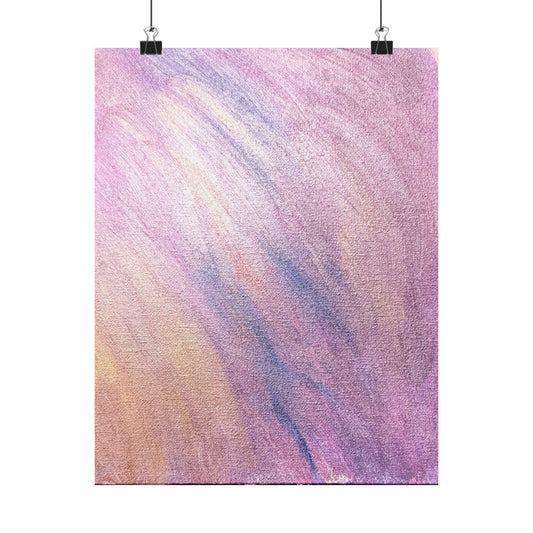 "Dreamwave Drift" Moody Abstract Art Matte Poster — Purple Pink Wall Art (Vertical)