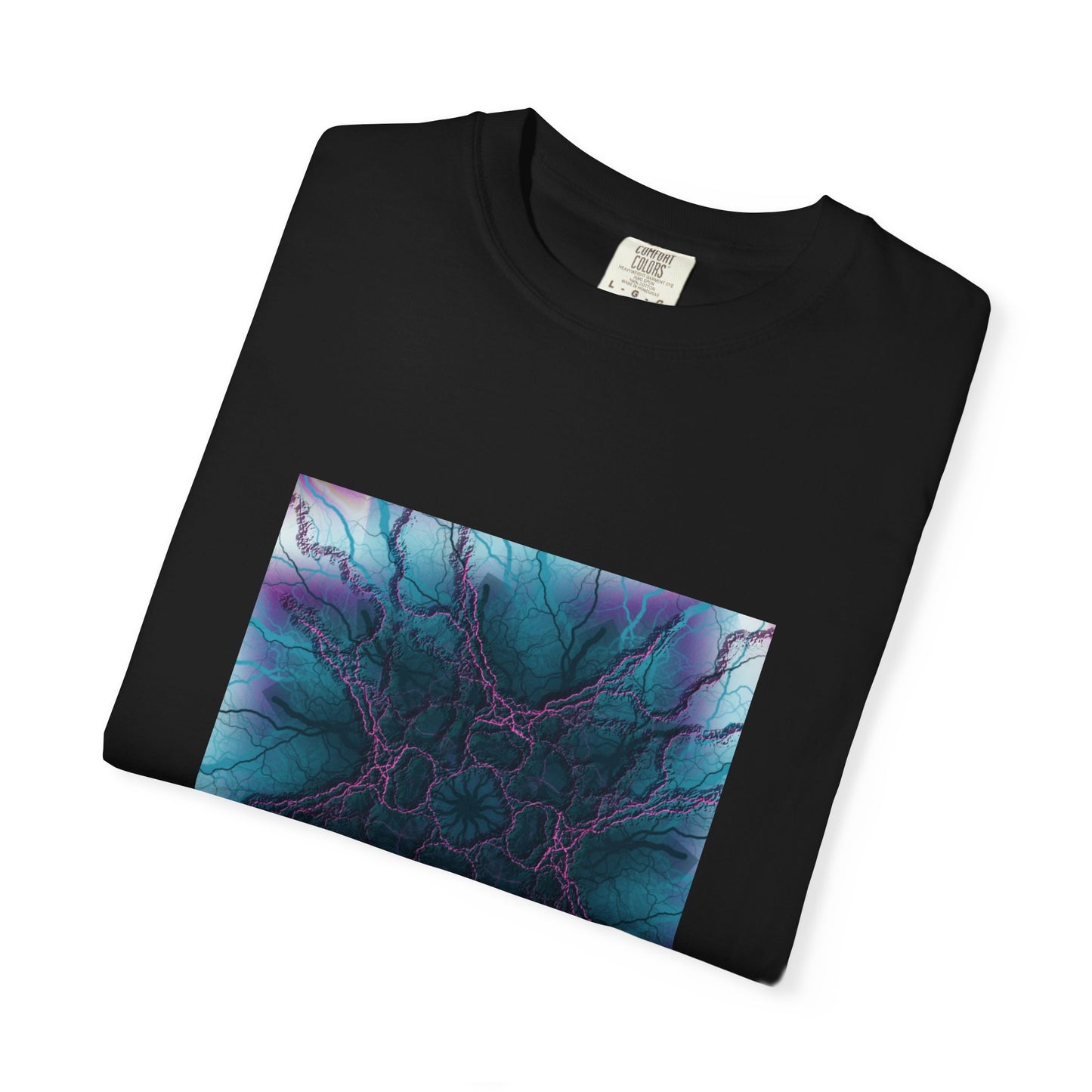 Mystic Bloom Tee — Teal & Purple Geometric Art T-Shirt