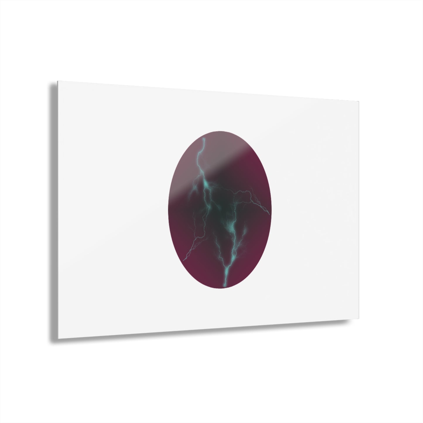 Cosmic Current Abstract Lightning Orb Acrylic Print — Modern Wall Art (French Cleat Hanging)