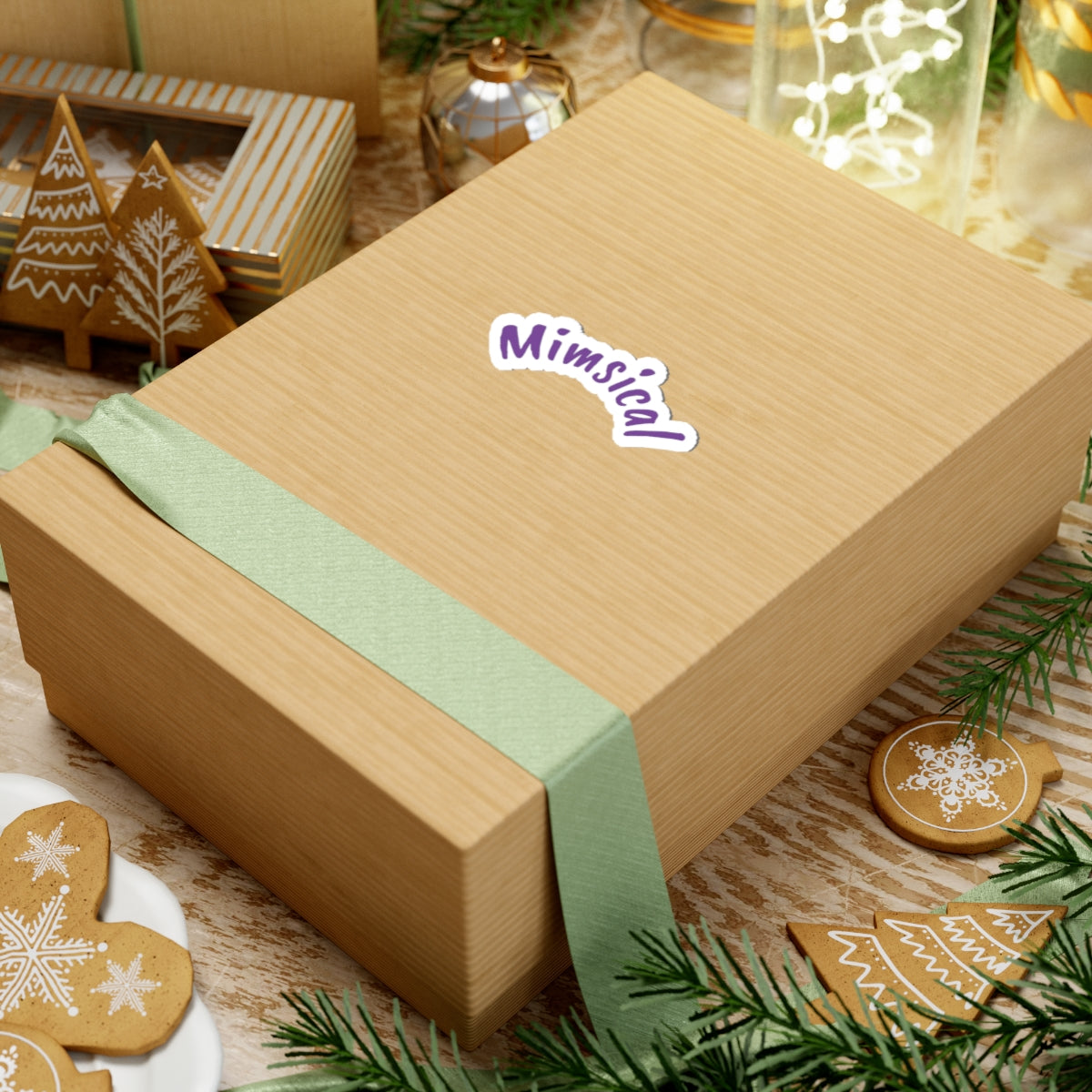 Mimsical Kiss-Cut Sticker — Cute Purple Script Laptop Decal