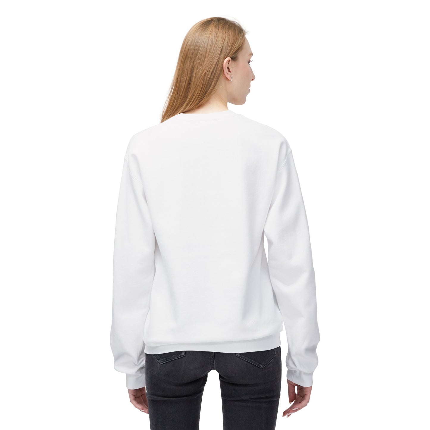Cosmic Current Crewneck Sweatshirt — Minimal Dark Moon Oval Graphic