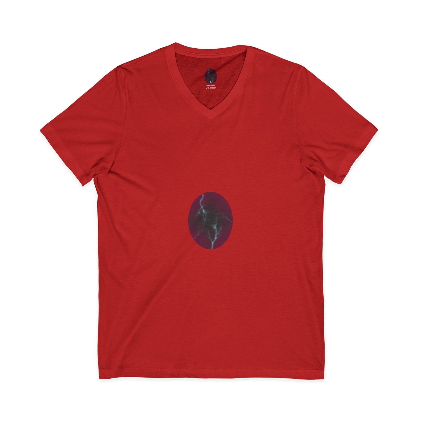 Cosmic Current – Dreamy Electric Magenta & Blue Abstract Women’s V-Neck T‑Shirt