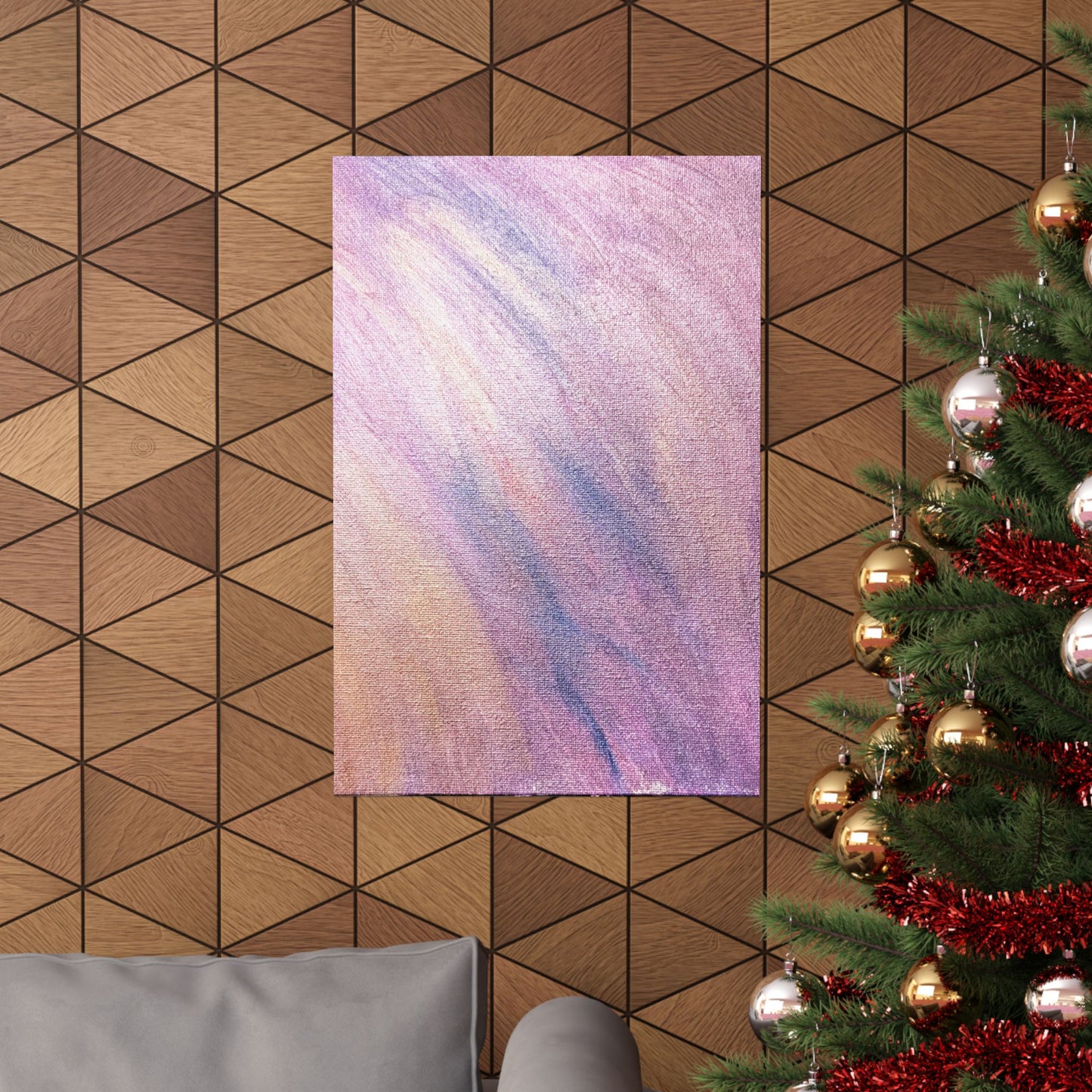 "Dreamwave Drift" Moody Abstract Art Matte Poster — Purple Pink Wall Art (Vertical)