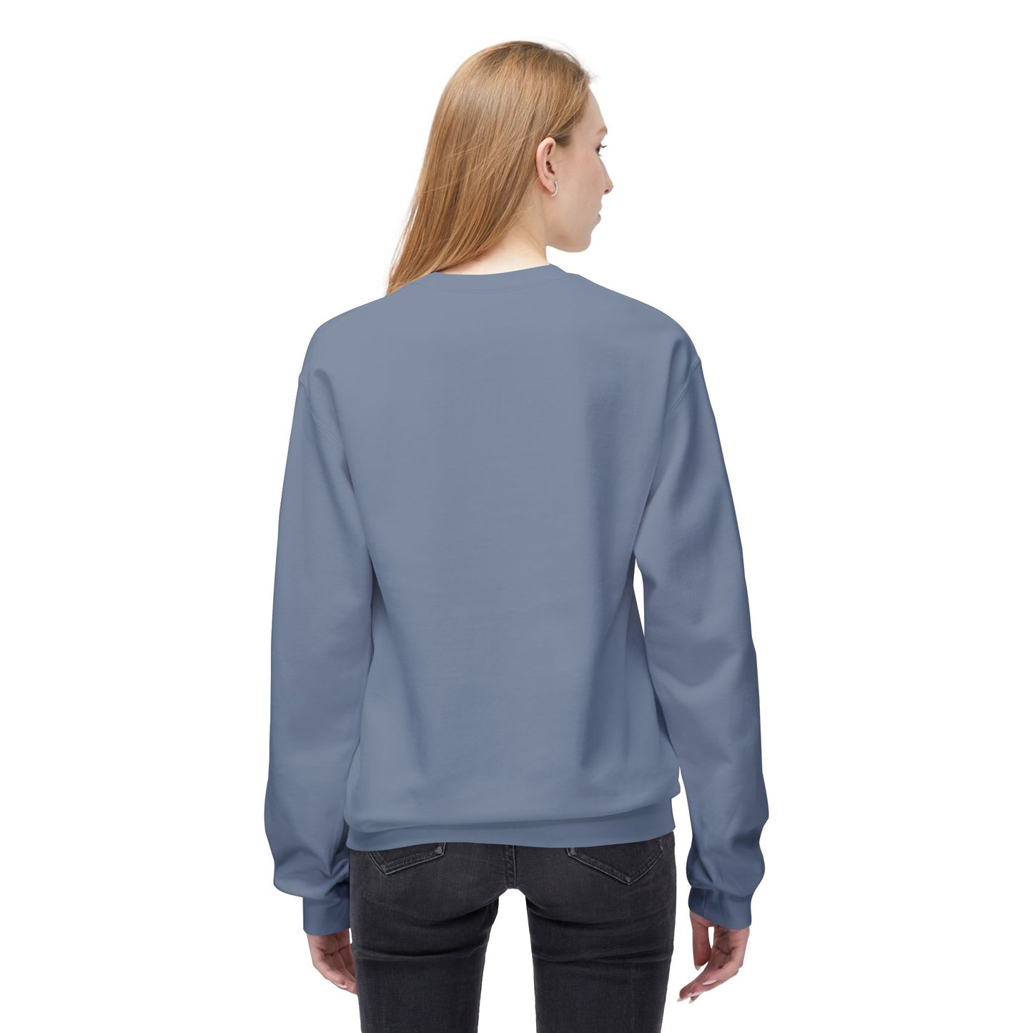 Cosmic Current Crewneck Sweatshirt — Minimal Dark Moon Oval Graphic