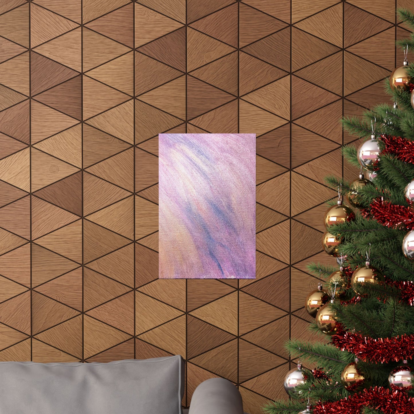 "Dreamwave Drift" Moody Abstract Art Matte Poster — Purple Pink Wall Art (Vertical)