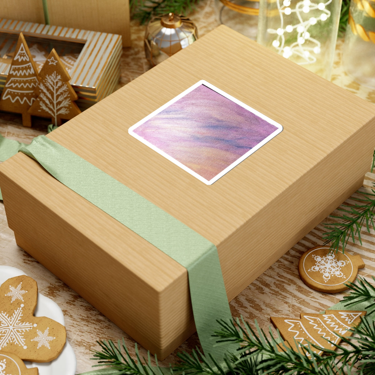"Dreamwave Drift" Moody Abstract Art Sticker — Pink Lavender Gradient Decal for Laptops & Journals