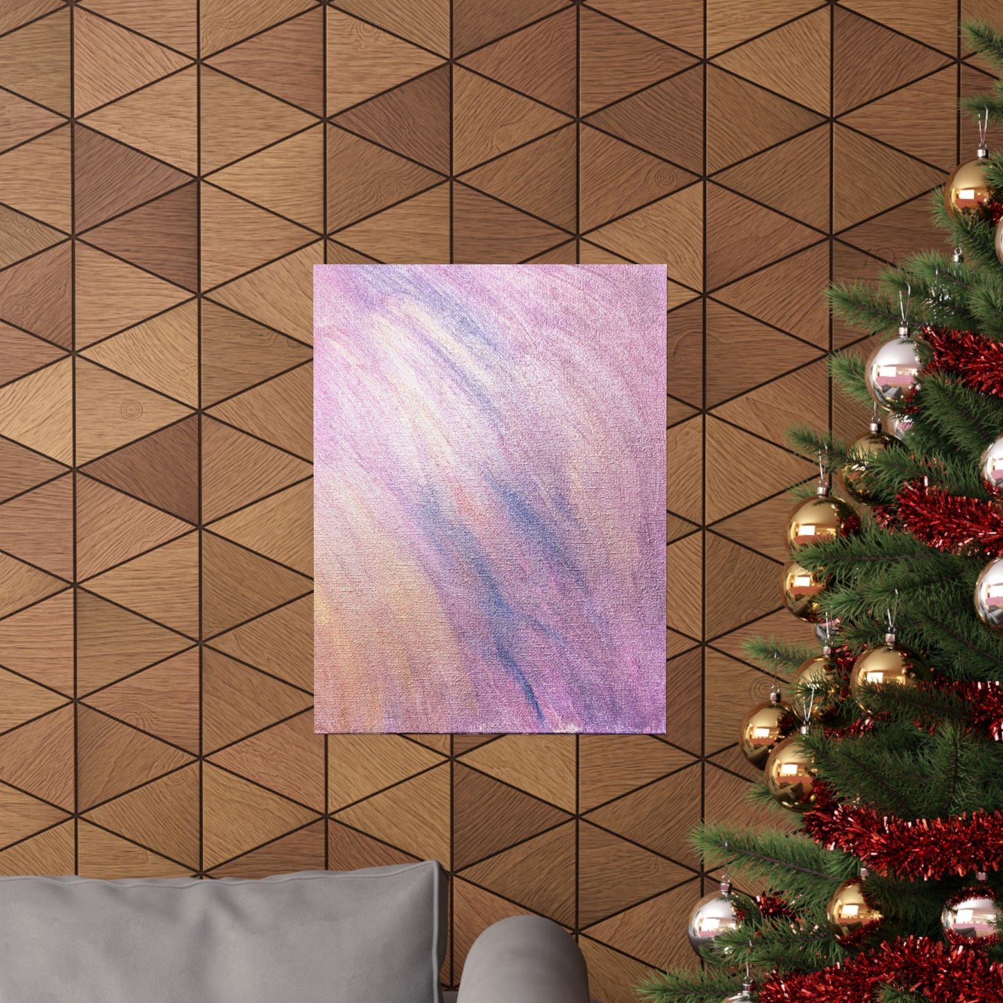 "Dreamwave Drift" Moody Abstract Art Matte Poster — Purple Pink Wall Art (Vertical)