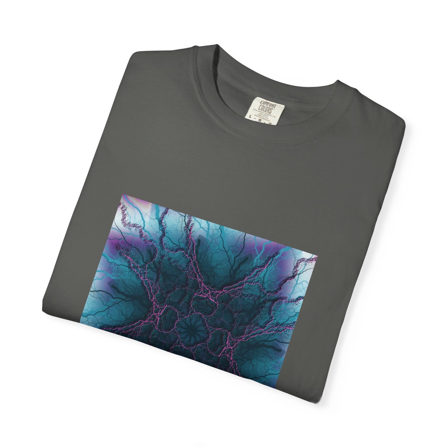 Mystic Bloom Tee — Teal & Purple Geometric Art T-Shirt