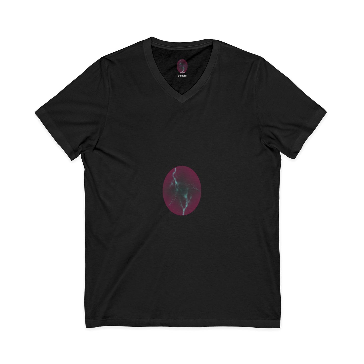 Cosmic Current – Dreamy Electric Magenta & Blue Abstract Women’s V-Neck T‑Shirt