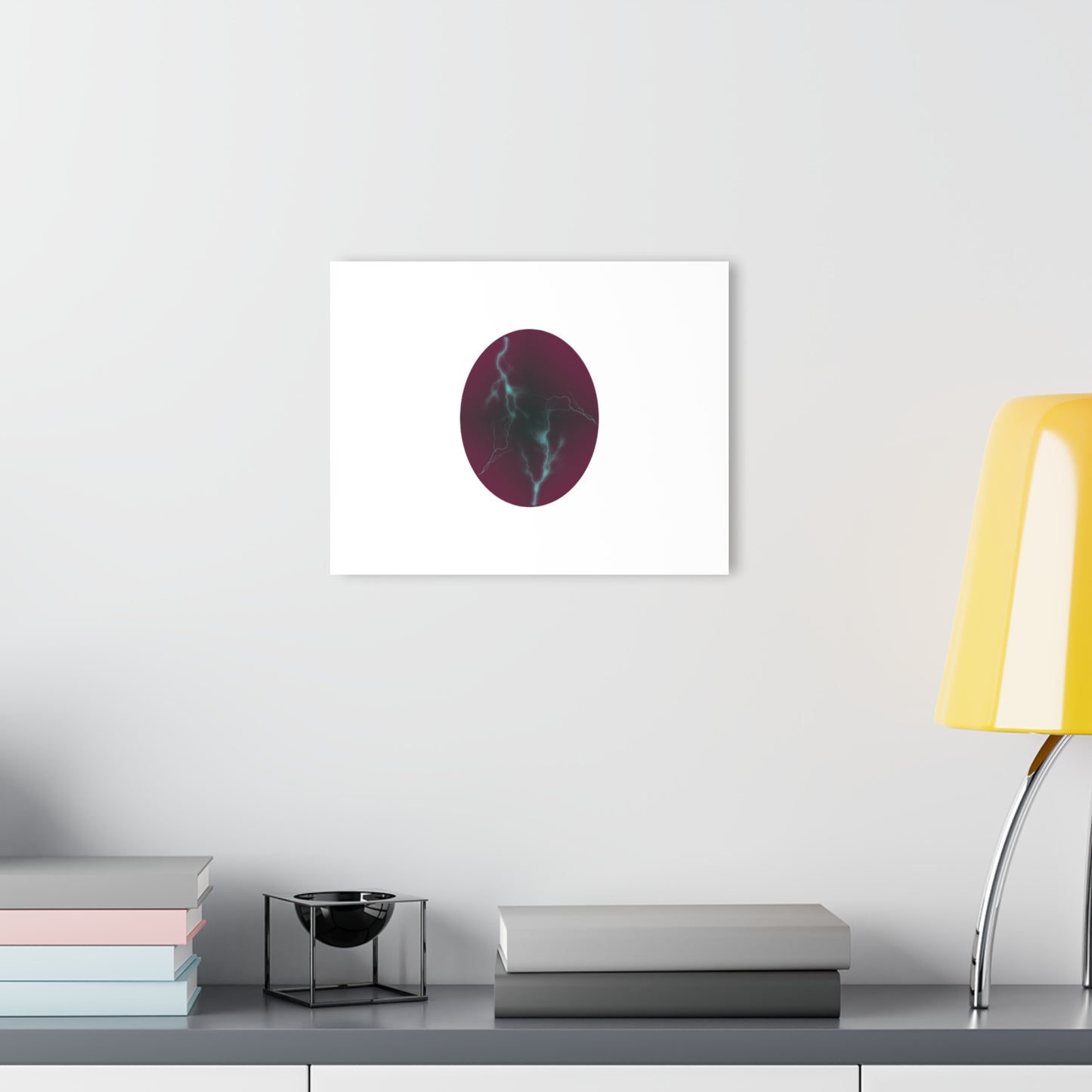 Cosmic Current Abstract Lightning Orb Acrylic Print — Modern Wall Art (French Cleat Hanging)