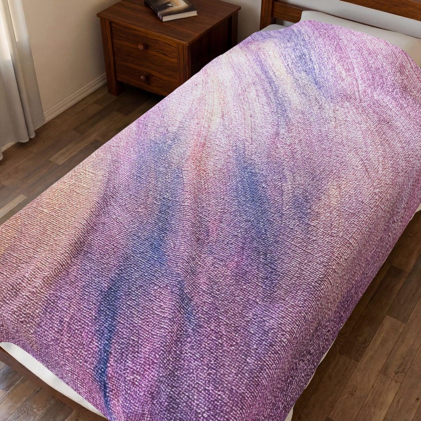 "Dreamwave Drift" Moody Abstract Velveteen Plush Blanket