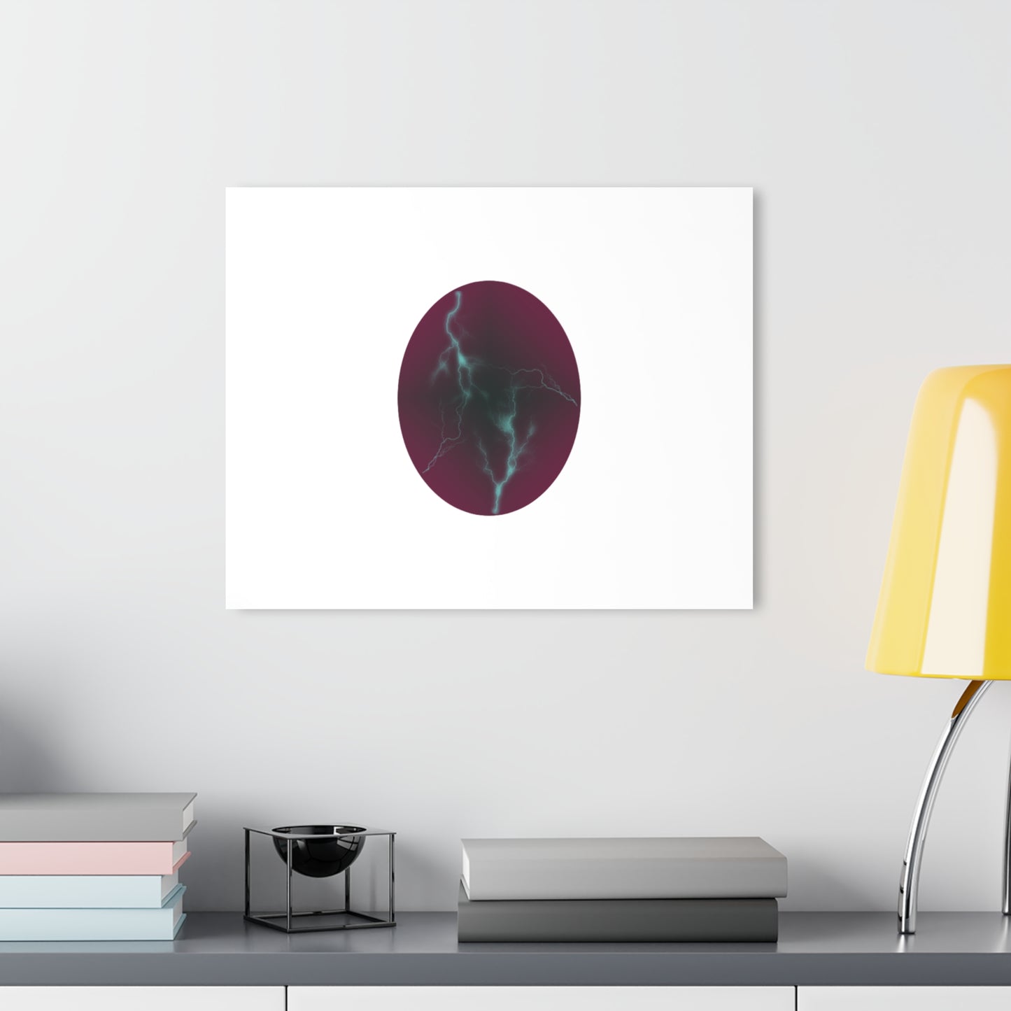 Cosmic Current Abstract Lightning Orb Acrylic Print — Modern Wall Art (French Cleat Hanging)