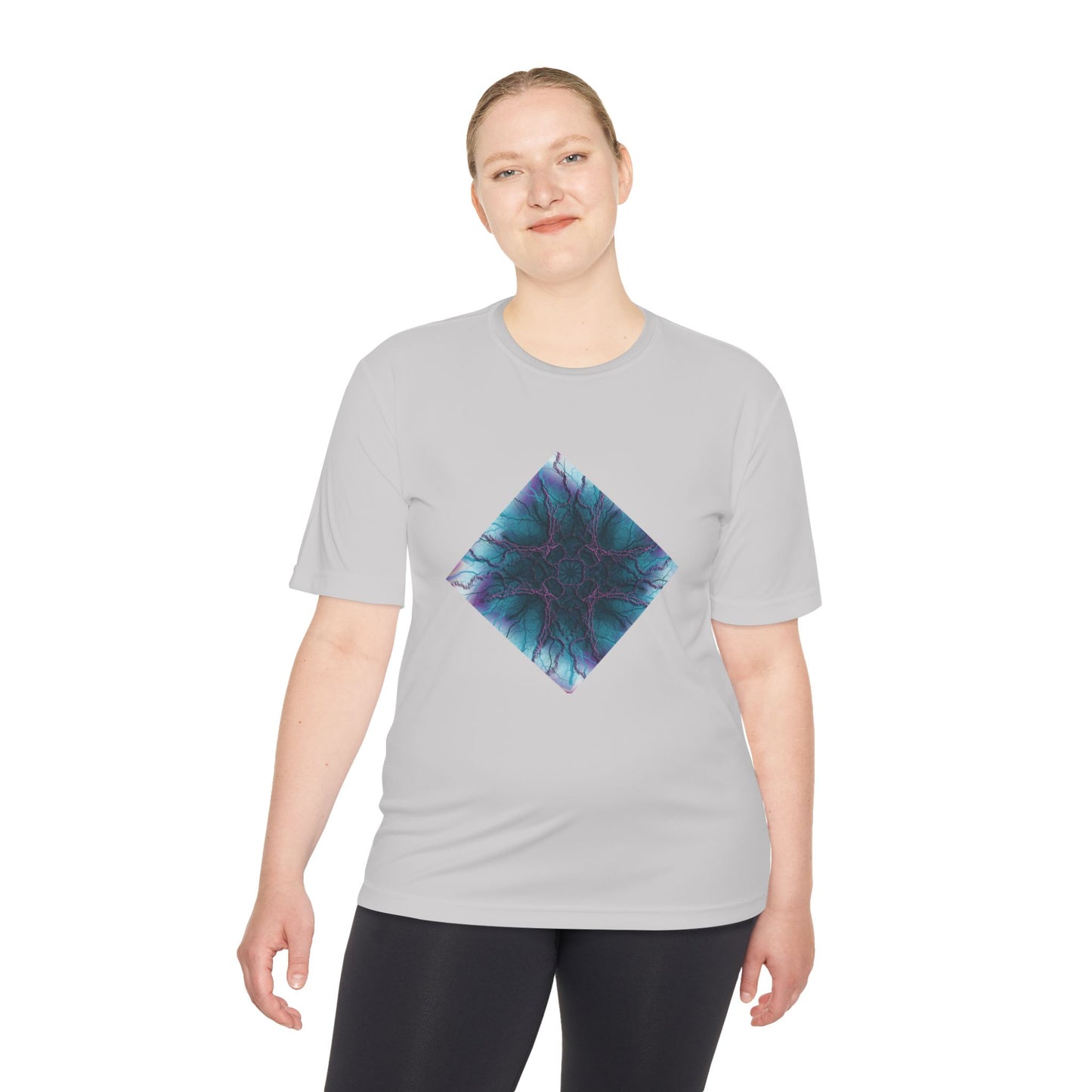 Mystic Bloom Teal & Purple Mandala Graphic Moisture-Wicking Tee