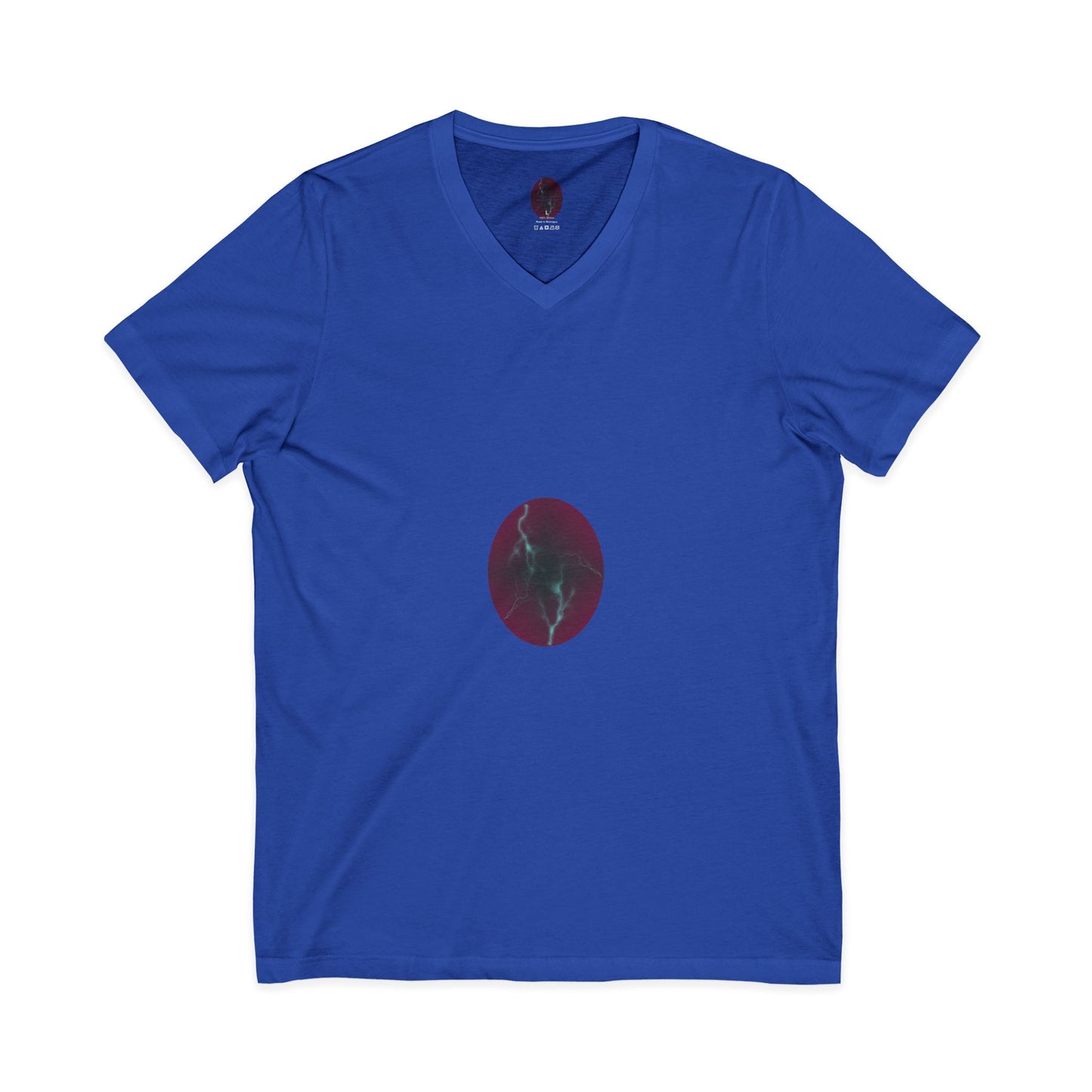 Cosmic Current – Dreamy Electric Magenta & Blue Abstract Women’s V-Neck T‑Shirt
