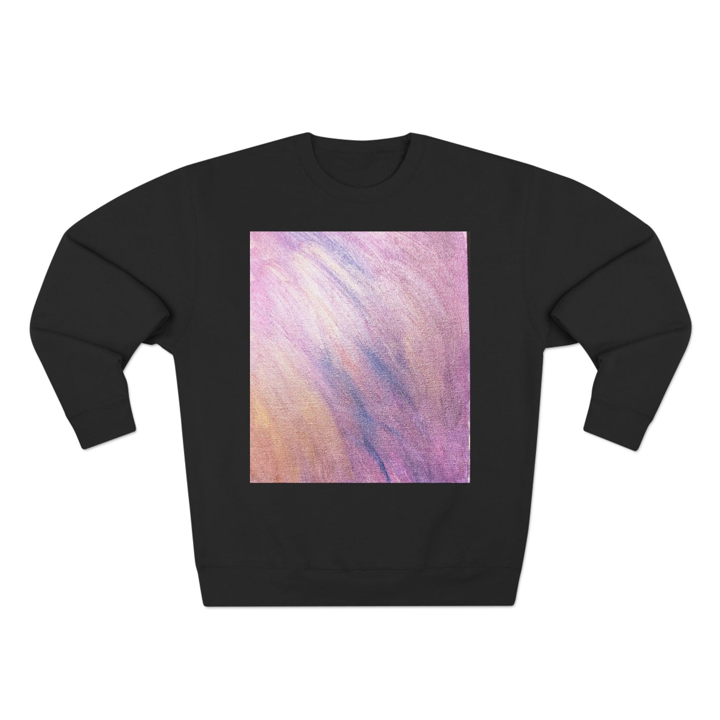 "Dreamwave Drift" Crewneck Sweatshirt – Soft Pink & Lavender Abstract Design