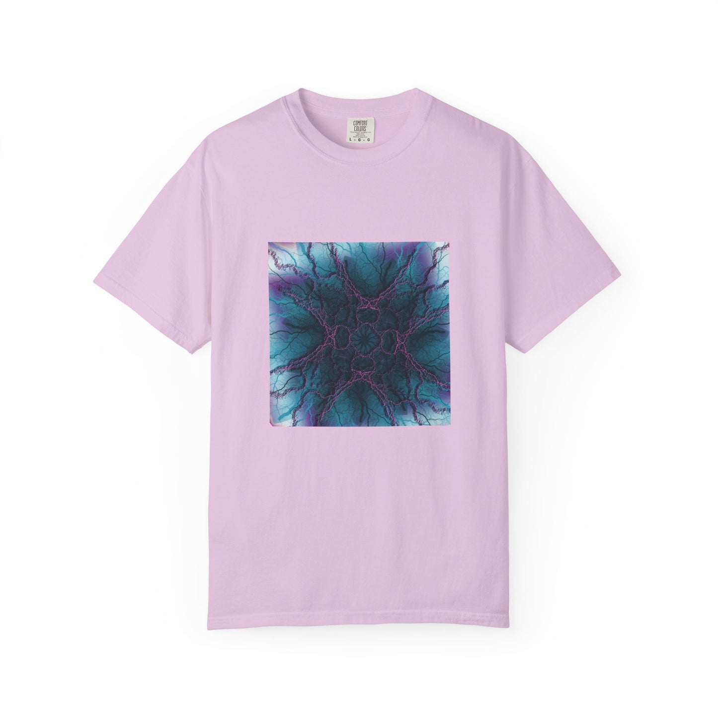Mystic Bloom Tee — Teal & Purple Geometric Art T-Shirt