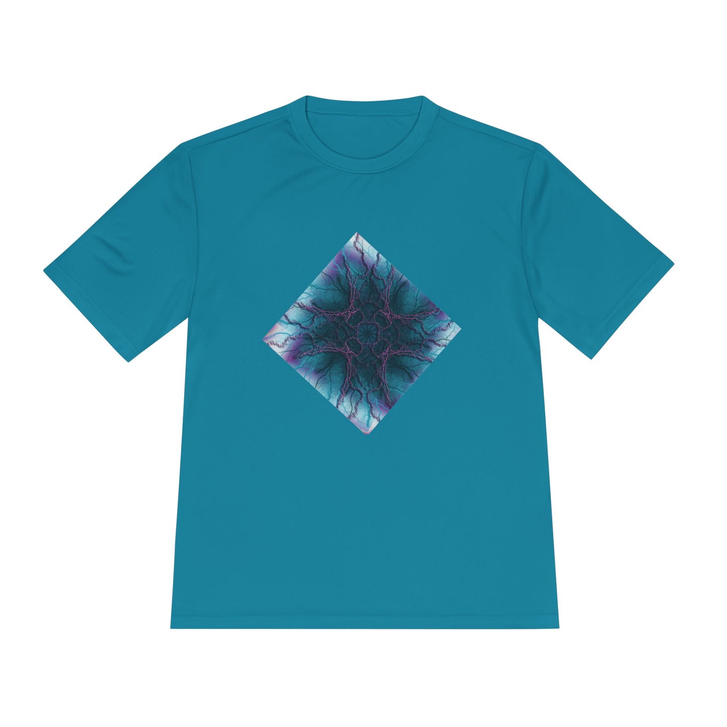 Mystic Bloom Teal & Purple Mandala Graphic Moisture-Wicking Tee