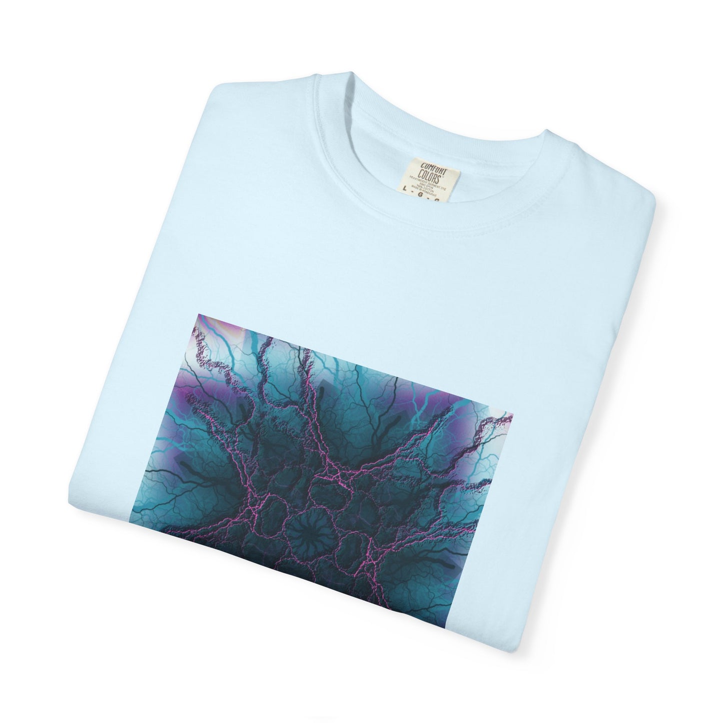 Mystic Bloom Tee — Teal & Purple Geometric Art T-Shirt