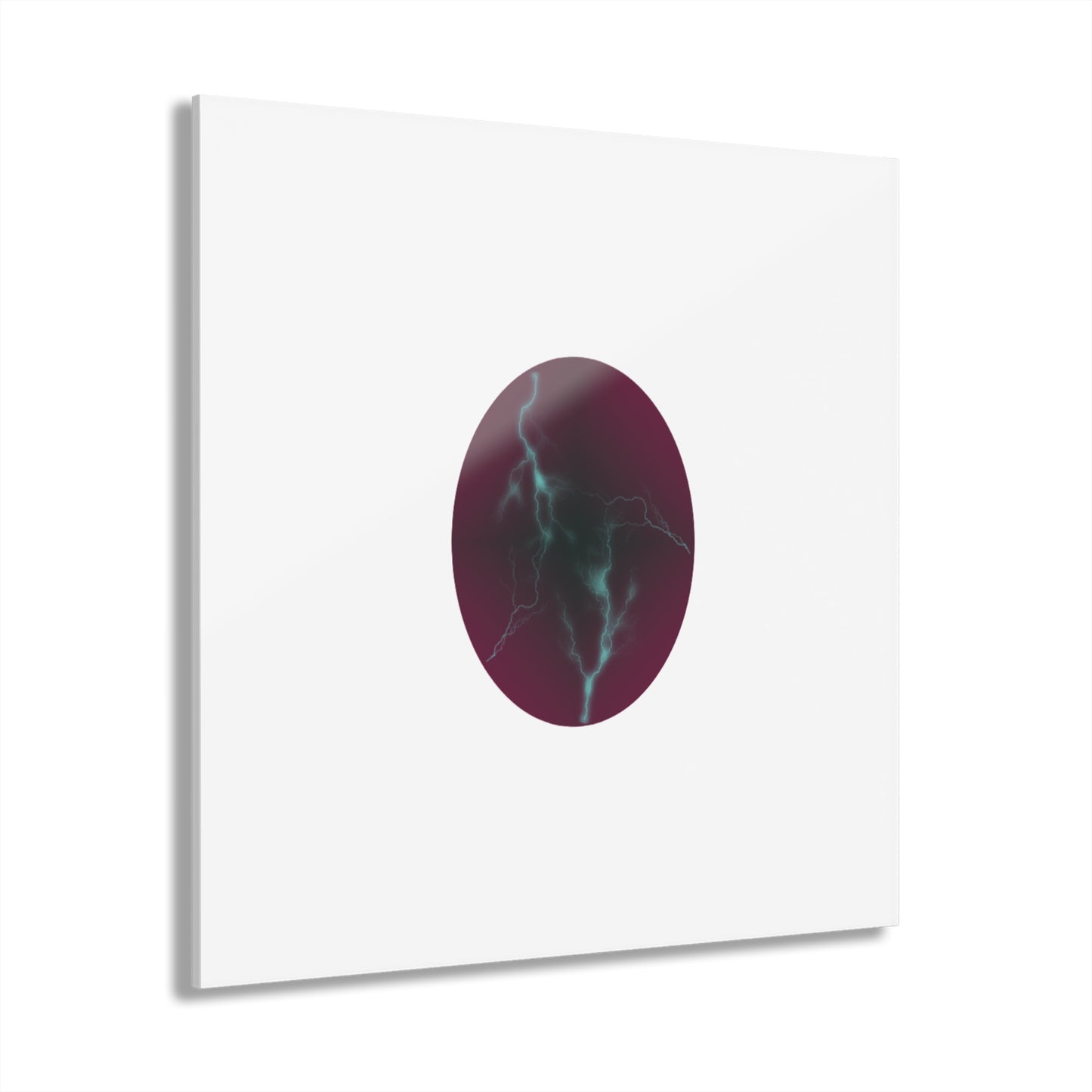 Cosmic Current Abstract Lightning Orb Acrylic Print — Modern Wall Art (French Cleat Hanging)