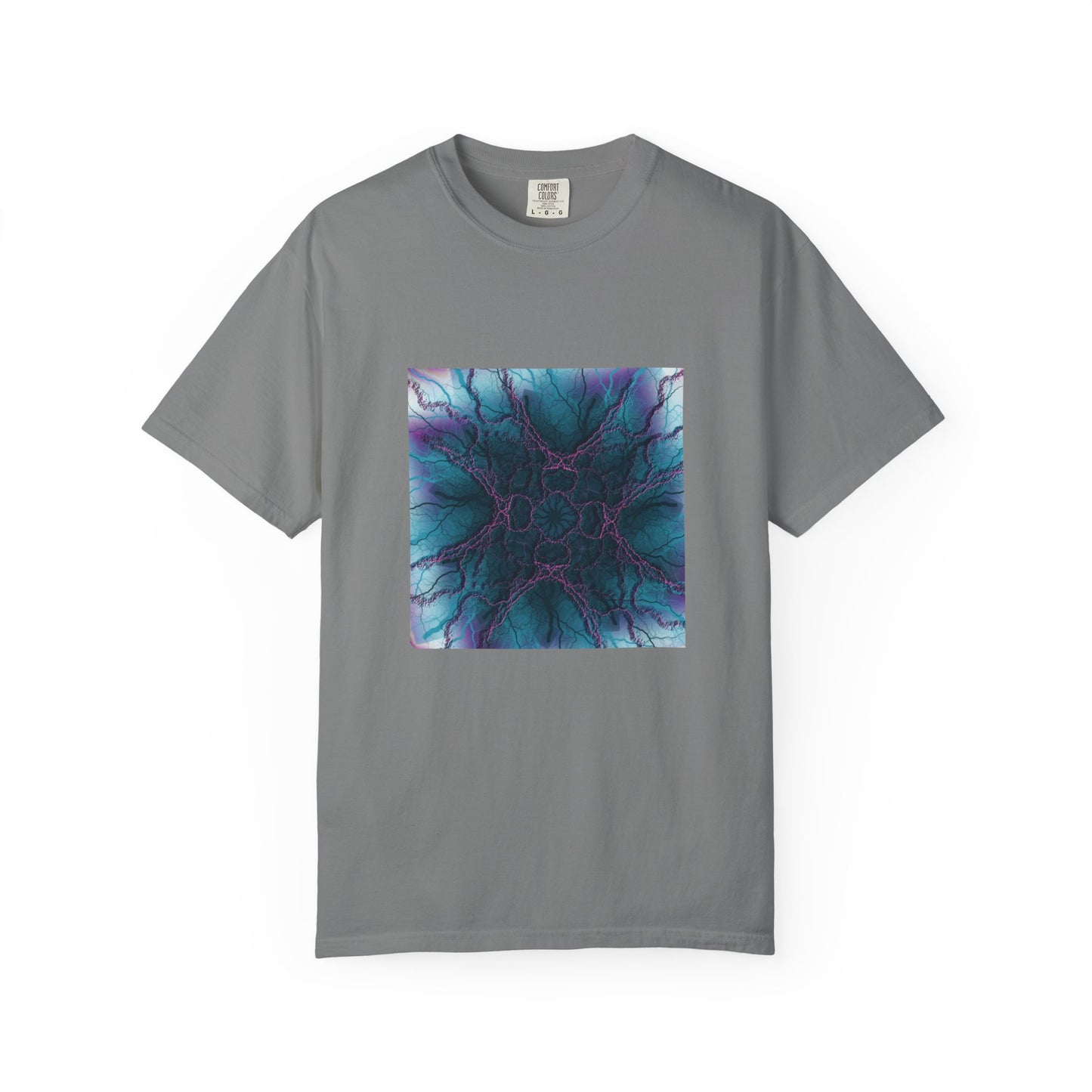 Mystic Bloom Tee — Teal & Purple Geometric Art T-Shirt
