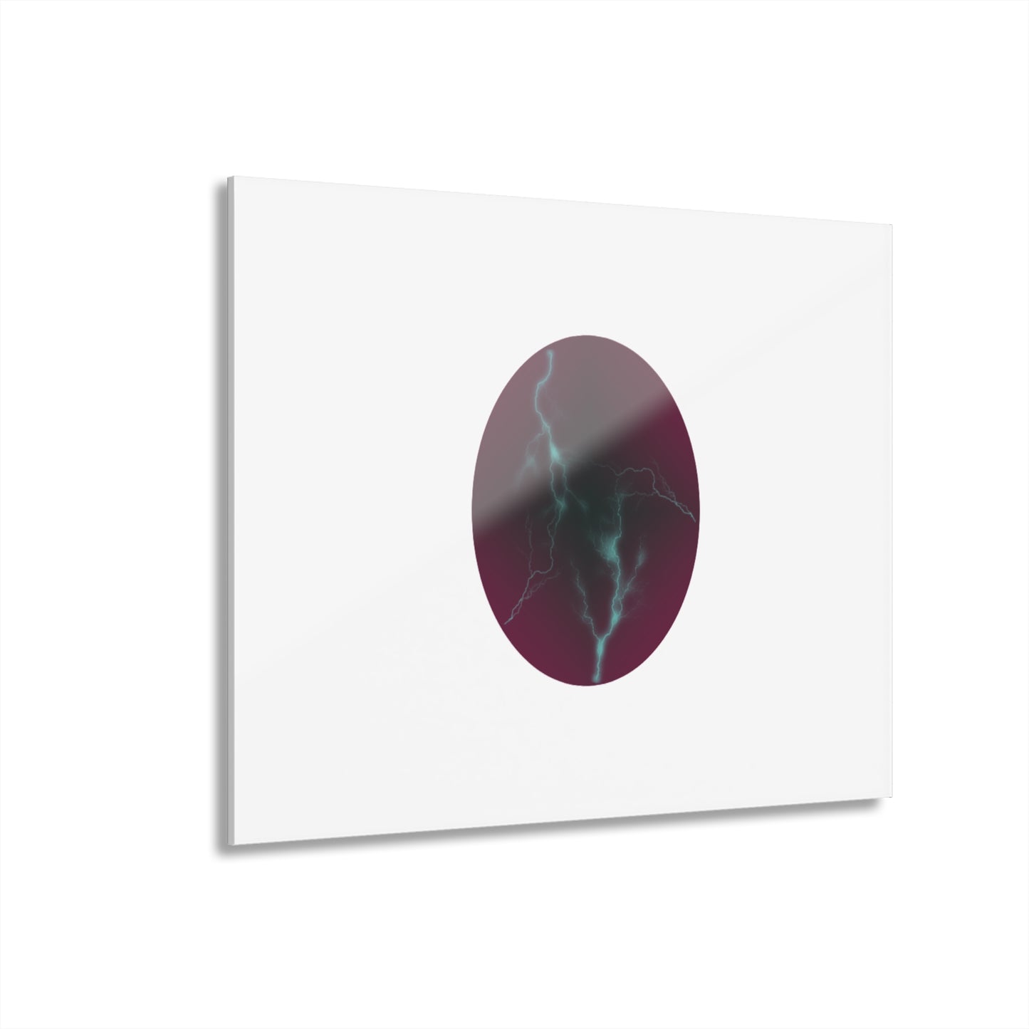 Cosmic Current Abstract Lightning Orb Acrylic Print — Modern Wall Art (French Cleat Hanging)