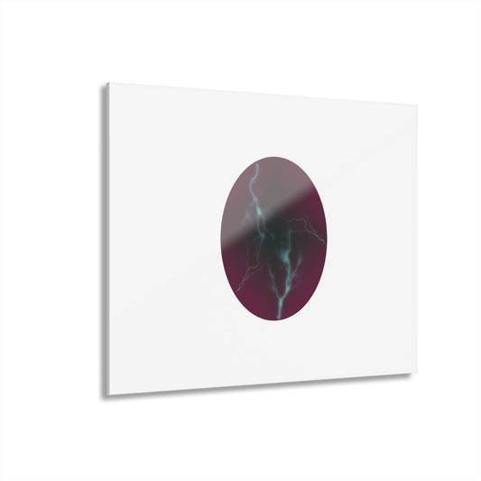 Cosmic Current Abstract Lightning Orb Acrylic Print — Modern Wall Art (French Cleat Hanging)