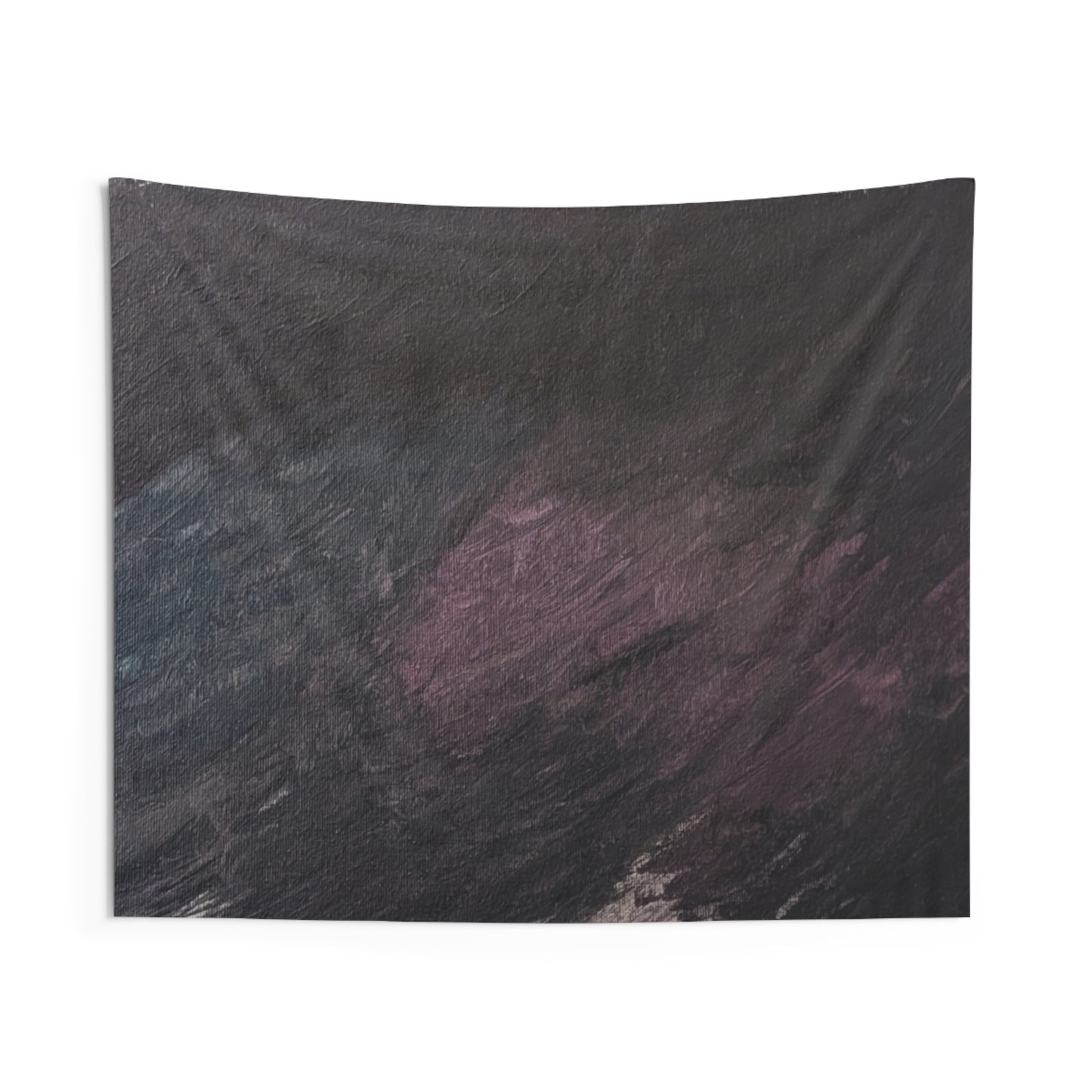 Abstract Dark Marble Wall Tapestry — Moody Purple & Charcoal Indoor Decor