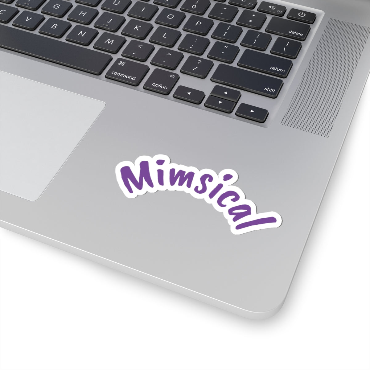 Mimsical Kiss-Cut Sticker — Cute Purple Script Laptop Decal
