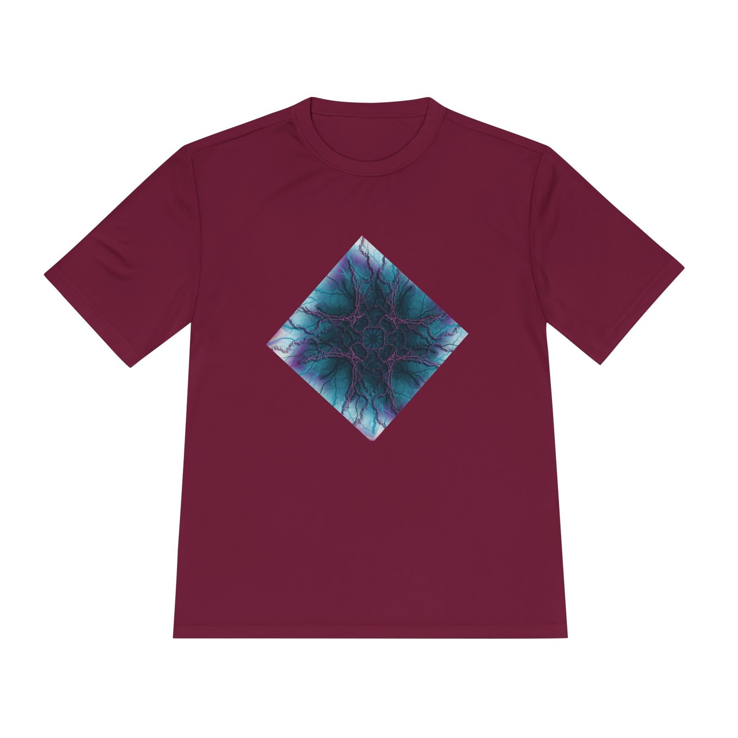 Mystic Bloom Teal & Purple Mandala Graphic Moisture-Wicking Tee