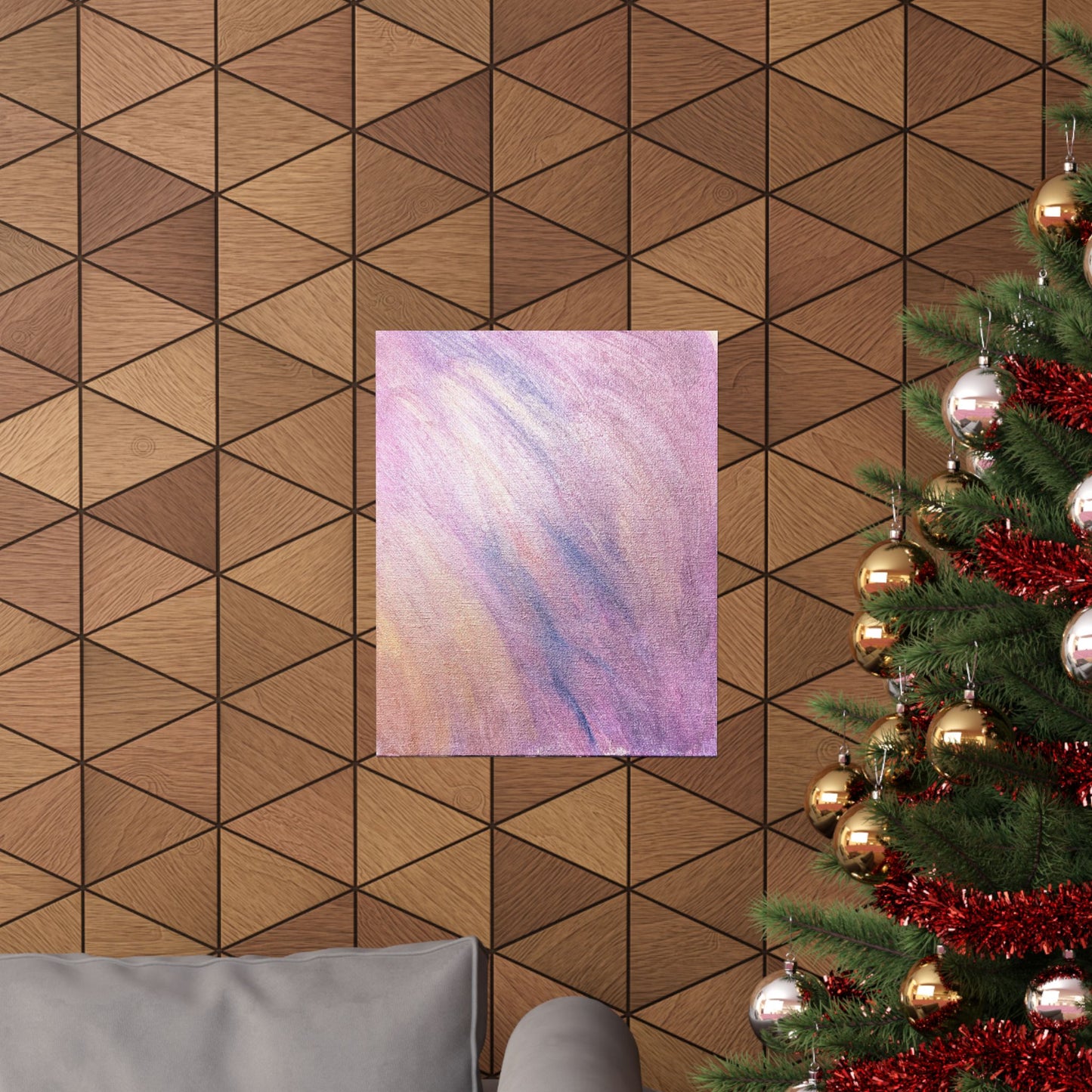 "Dreamwave Drift" Moody Abstract Art Matte Poster — Purple Pink Wall Art (Vertical)