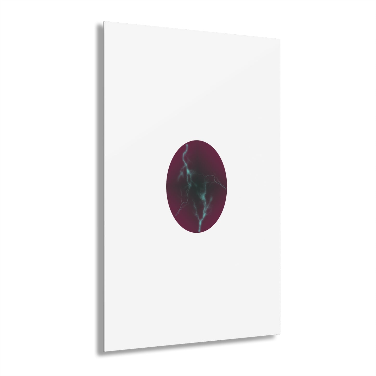 Cosmic Current Abstract Lightning Orb Acrylic Print — Modern Wall Art (French Cleat Hanging)