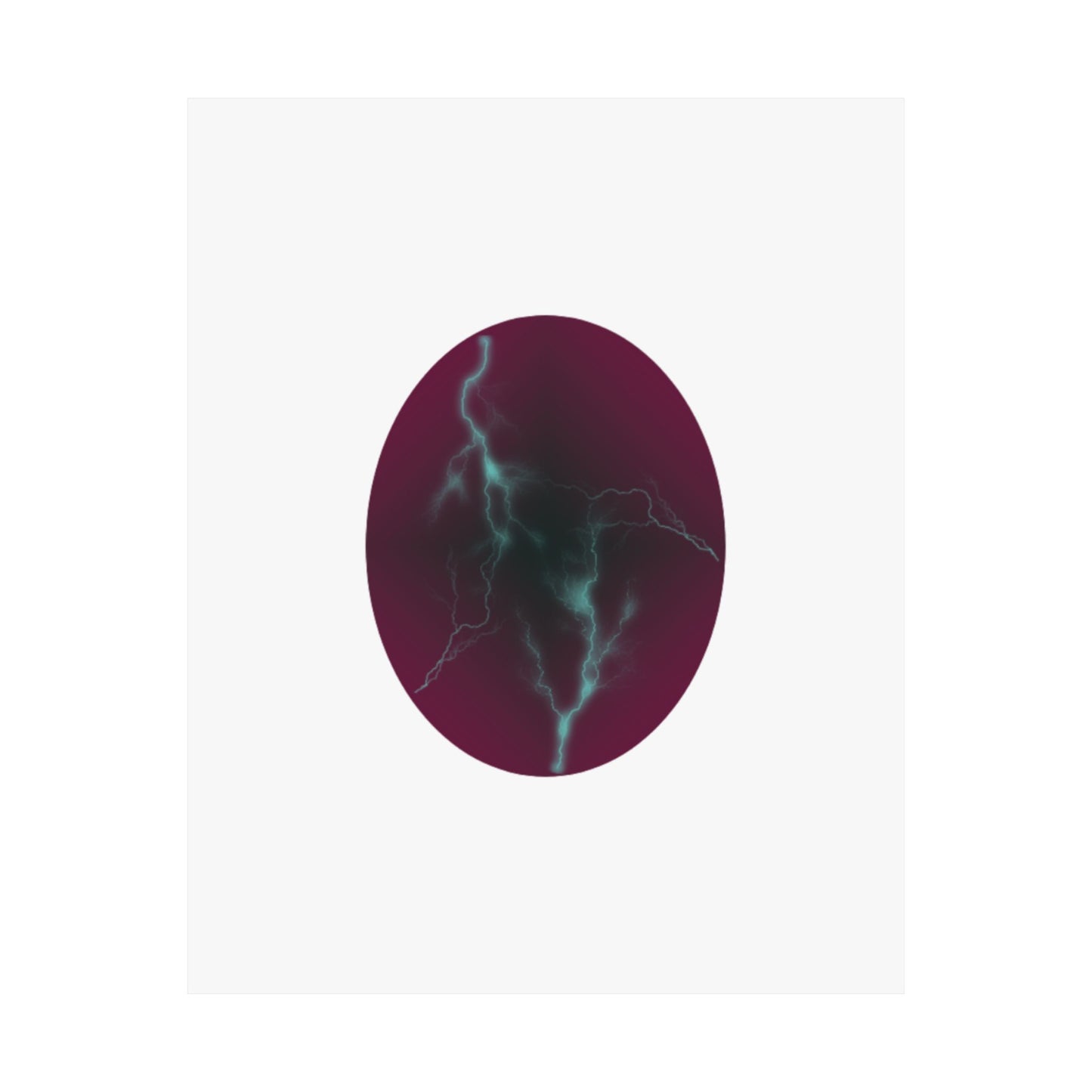 Cosmic Current Oval Matte Poster — Moody Maroon Wall Art