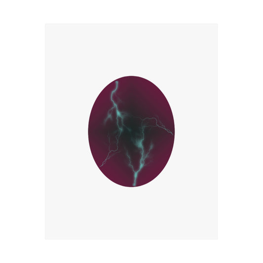 Cosmic Current Oval Matte Poster — Moody Maroon Wall Art