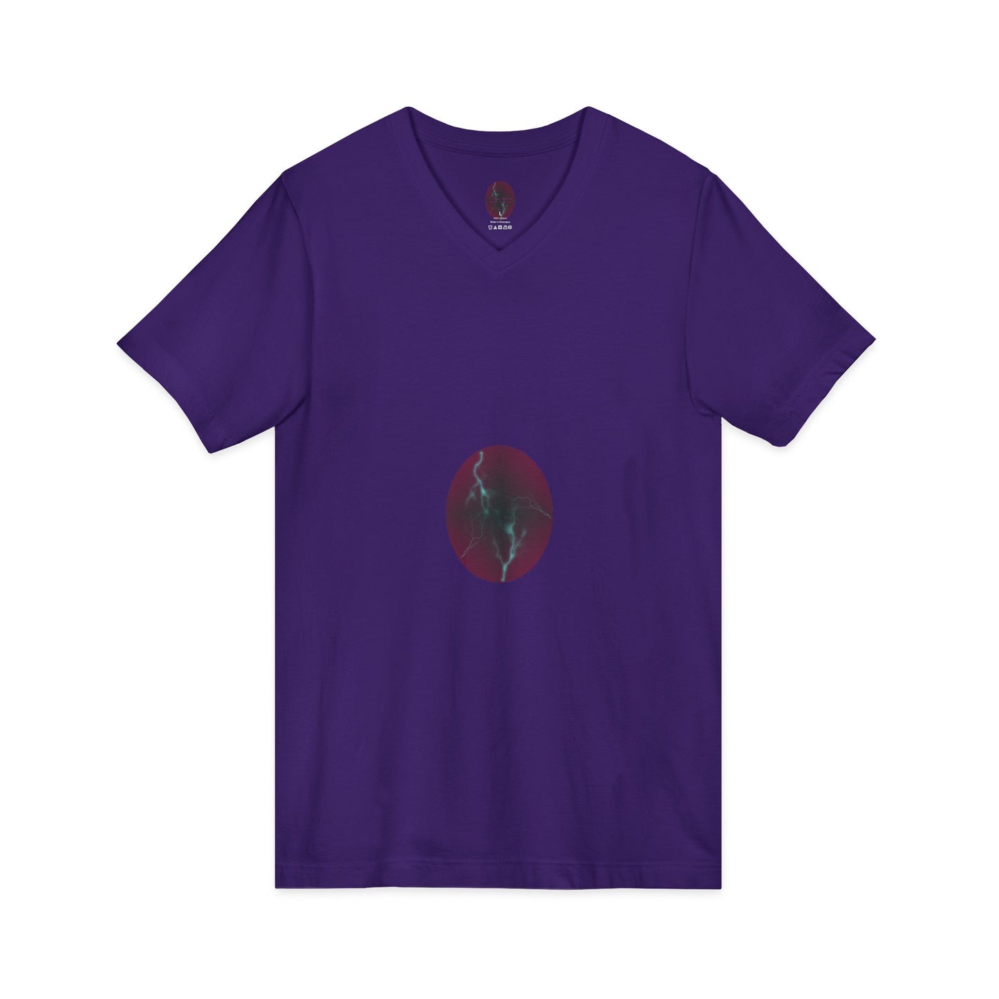 Cosmic Current – Dreamy Electric Magenta & Blue Abstract Women’s V-Neck T‑Shirt