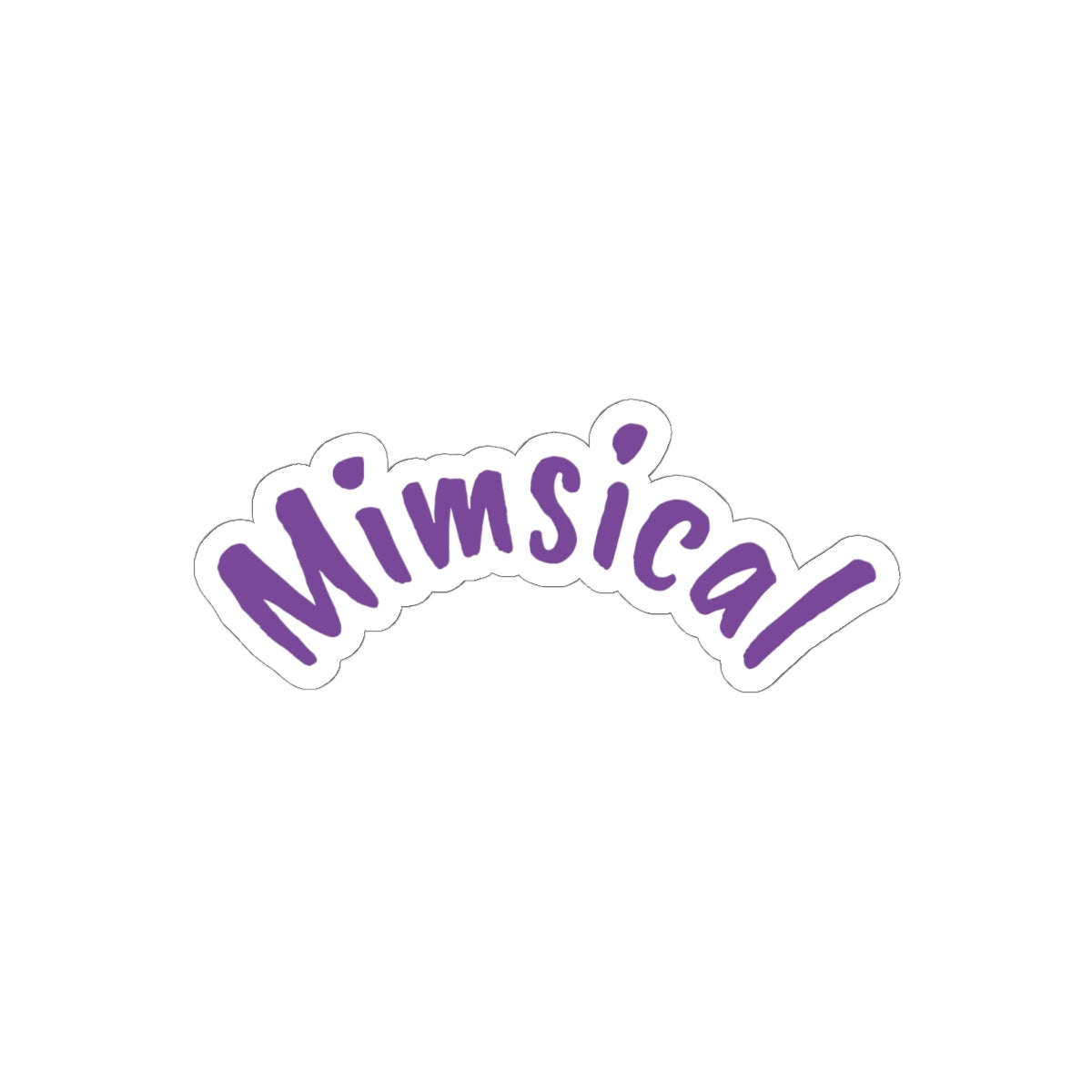 Mimsical Kiss-Cut Sticker — Cute Purple Script Laptop Decal