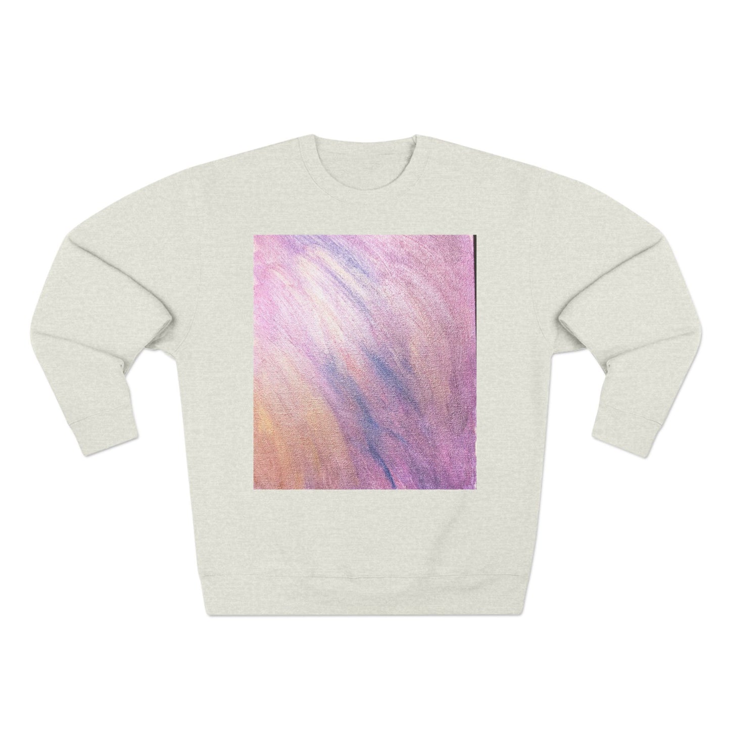 "Dreamwave Drift" Crewneck Sweatshirt – Soft Pink & Lavender Abstract Design