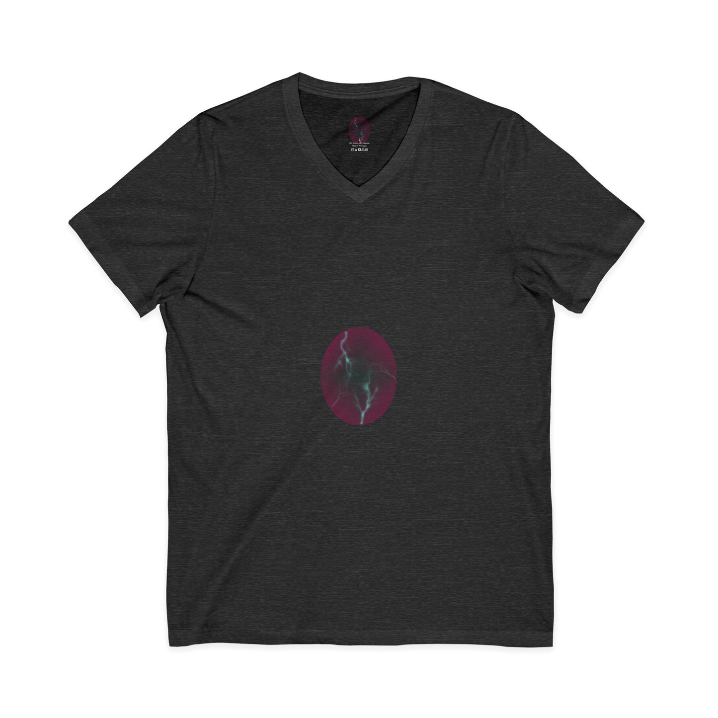 Cosmic Current – Dreamy Electric Magenta & Blue Abstract Women’s V-Neck T‑Shirt