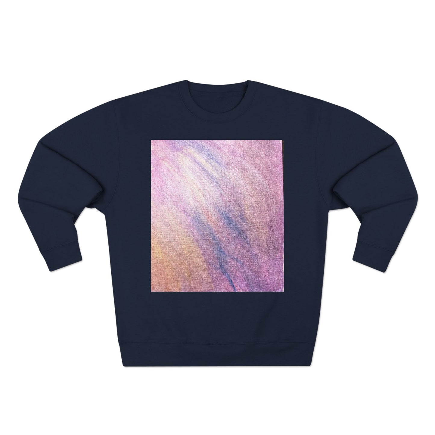 "Dreamwave Drift" Crewneck Sweatshirt – Soft Pink & Lavender Abstract Design