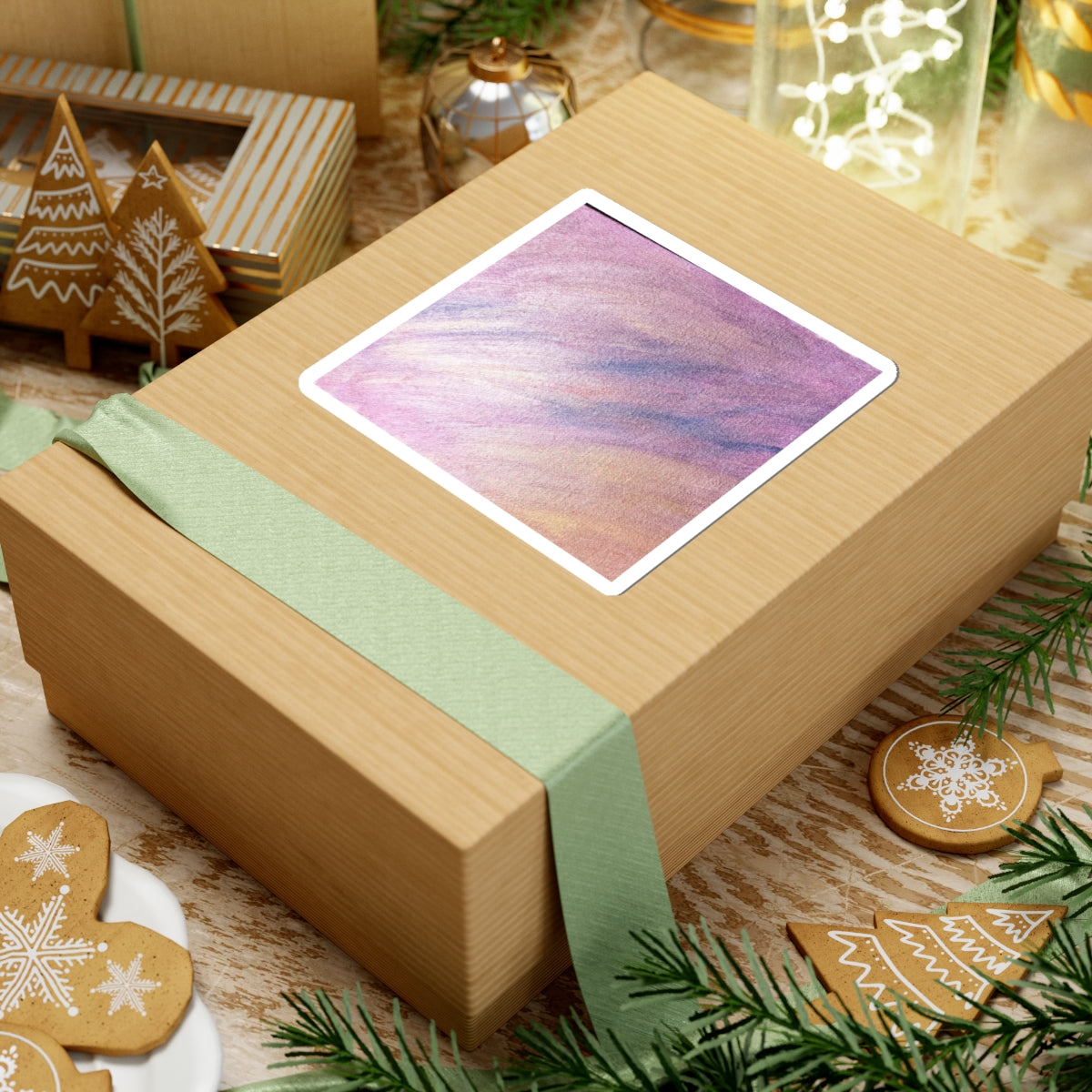 "Dreamwave Drift" Moody Abstract Art Sticker — Pink Lavender Gradient Decal for Laptops & Journals