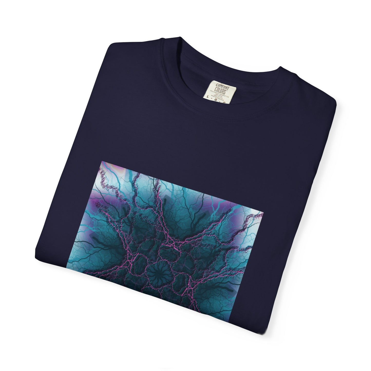 Mystic Bloom Tee — Teal & Purple Geometric Art T-Shirt