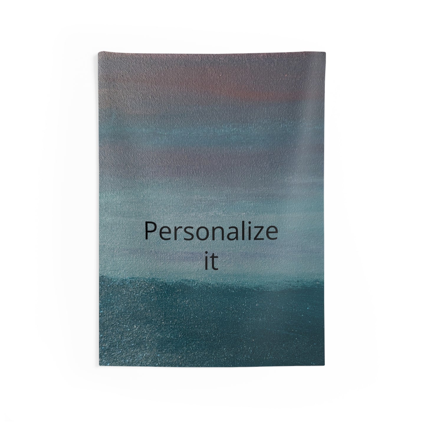 Personalized Sunset Ocean Wall Tapestry — Custom Name Indoor Beach Sky Decor