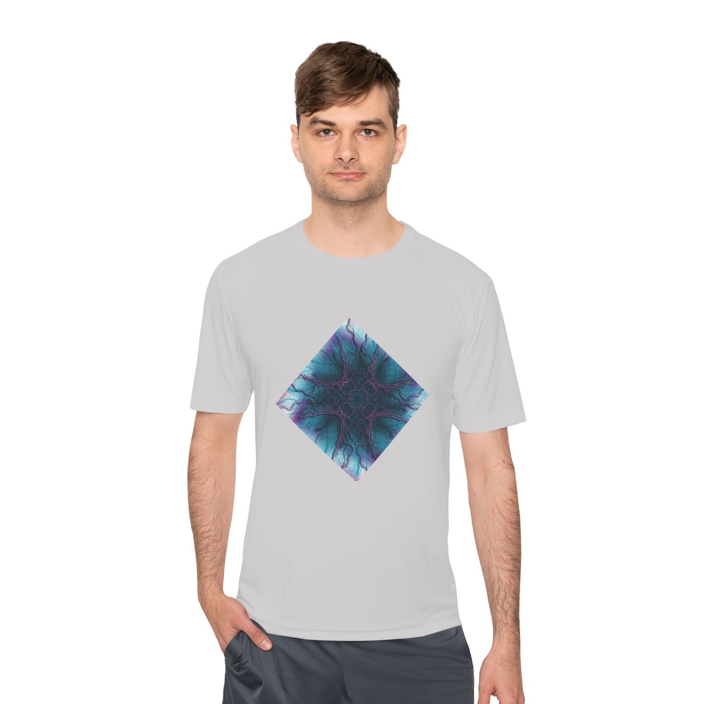 Mystic Bloom Teal & Purple Mandala Graphic Moisture-Wicking Tee
