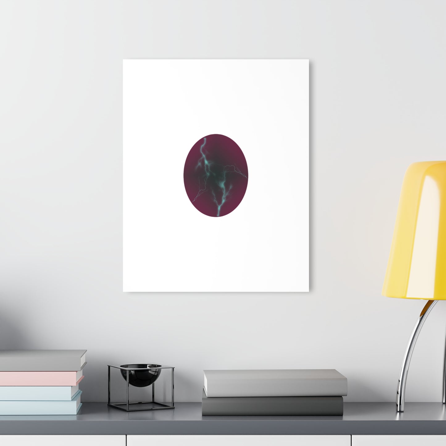 Cosmic Current Abstract Lightning Orb Acrylic Print — Modern Wall Art (French Cleat Hanging)
