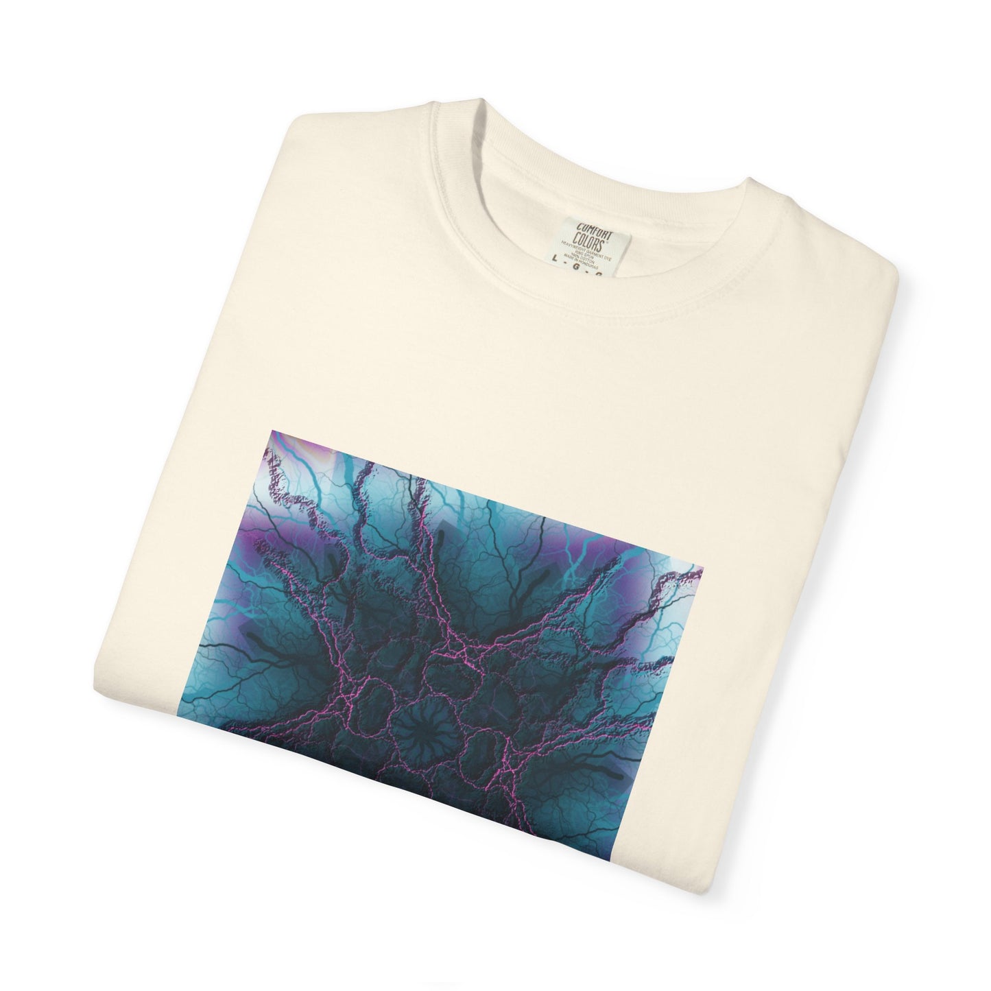 Mystic Bloom Tee — Teal & Purple Geometric Art T-Shirt