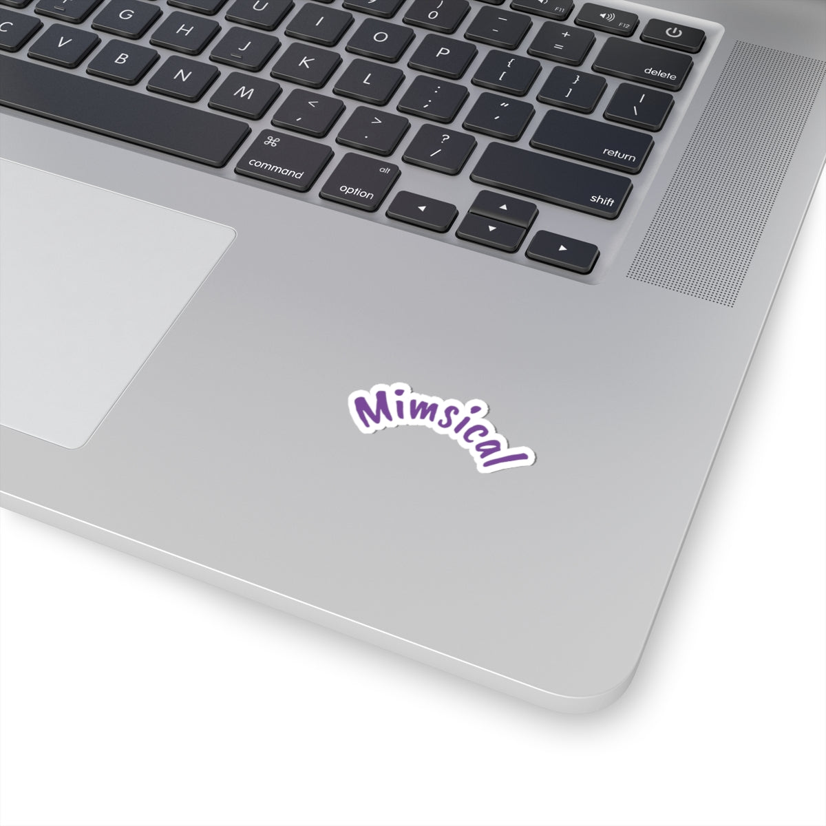 Mimsical Kiss-Cut Sticker — Cute Purple Script Laptop Decal