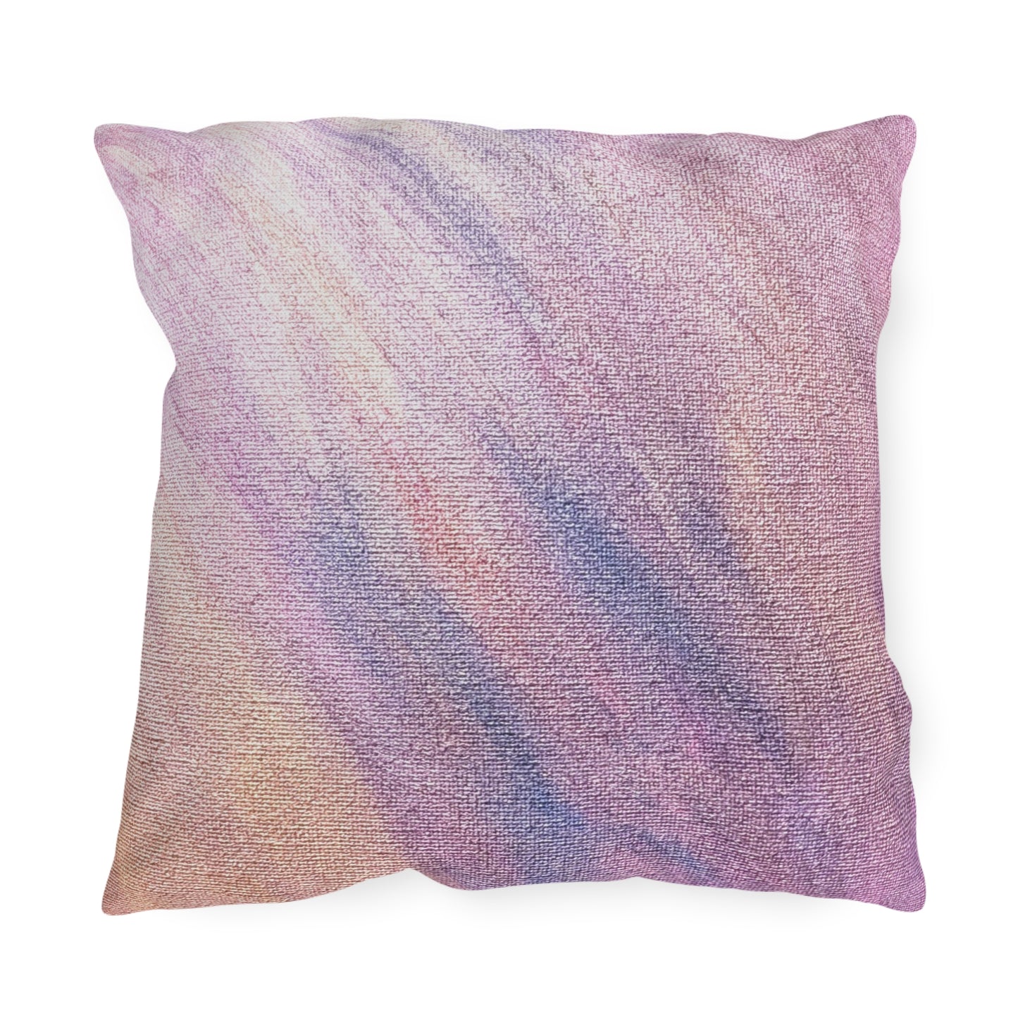 "Dreamwave Drift" Outdoor Pillow — Blush Lavender Ombre Patio Cushion