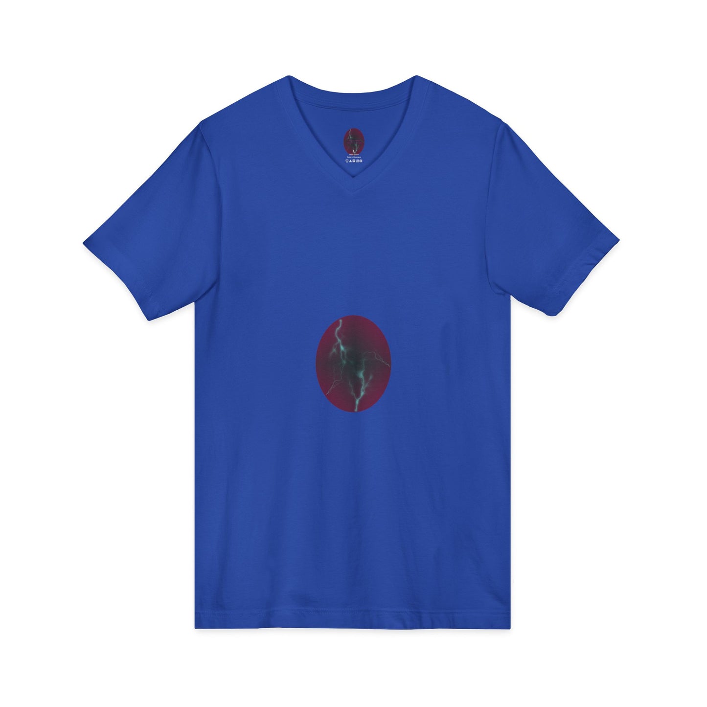 Cosmic Current – Dreamy Electric Magenta & Blue Abstract Women’s V-Neck T‑Shirt